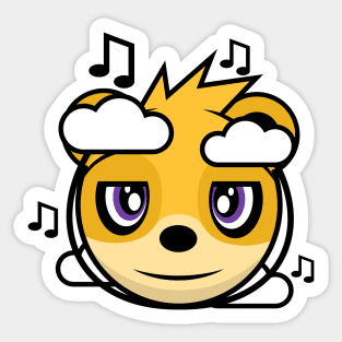 Musical Daydreaming Yellow Bear Cockburn Sticker